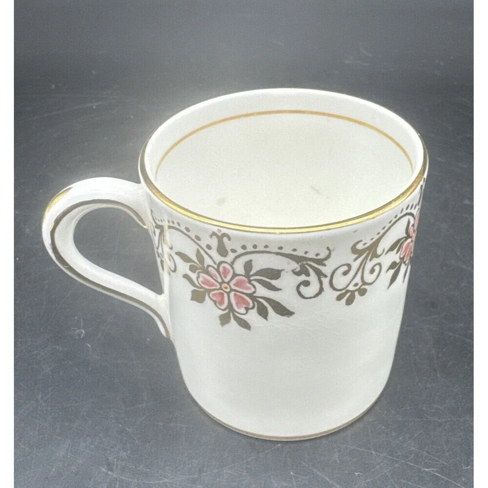 Paragon By Appointment Her Majesty Queen PINK Floral Gold Demitasse Cup & Saucer